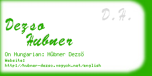 dezso hubner business card